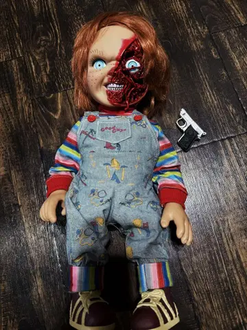 메즈코 정품 피자 페이스 처키 토킹 인형 피규어 35cm
