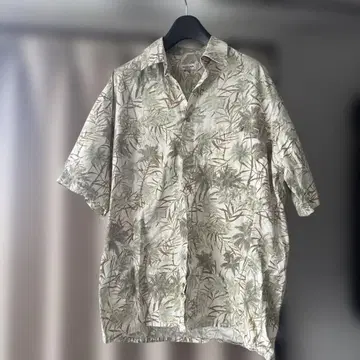 피에르 카르뎅 반팔 셔츠 L 잎 패턴