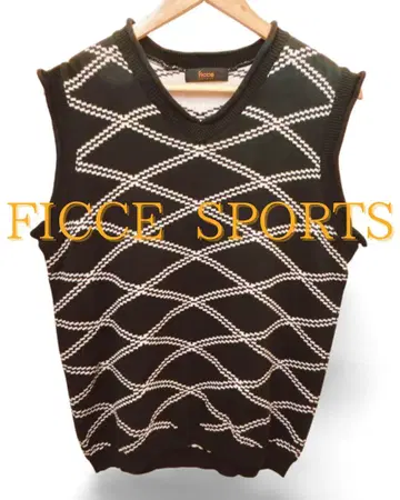 FICCE Sports 두꺼운 원단 니트 베스트 기하학 디자인