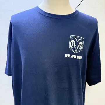 미국차 RAM 로고 티셔츠 네이비 성조기 패턴 오버 사이즈 i61