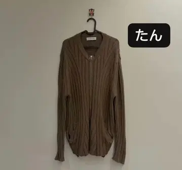 KIKO 지퍼 니트 가디건 브라운