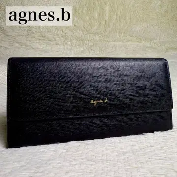 agnes b. 에네스베 장지갑 롱 지갑 로고 금장 장식 블랙 검정