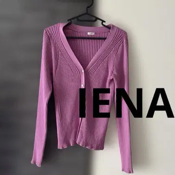 LENA 리브 니트 핑크 가디건
