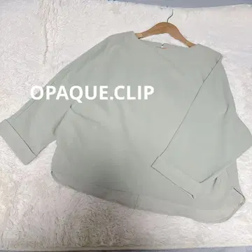 OPAQUE.CLIP 오분 소매 돌먼 슬리브 탑 백 버튼 그린