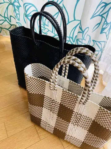 메르카도 백 블랙 체크 2개 세트