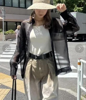 지나시스 샴브레이 시어 셔츠 LS