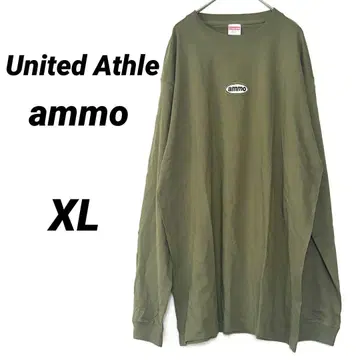 ammo 롱 T 긴팔 티셔츠 카키 United Athle XL 빅 사이즈
