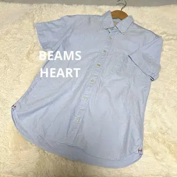 BEAMS HEART 버튼 다운 셔츠 L 사이즈 라이트 블루