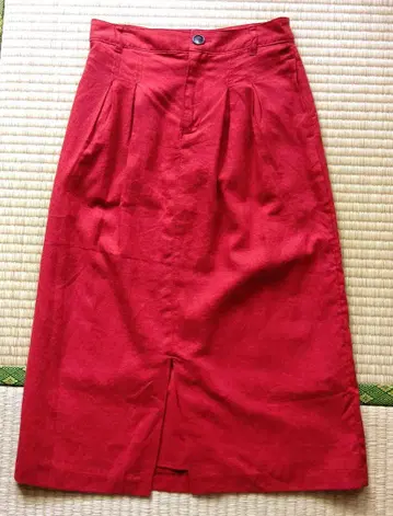 BANANA REPUBLIC 빨간색 린넨 블렌드 타이트 스커트 사이즈 0
