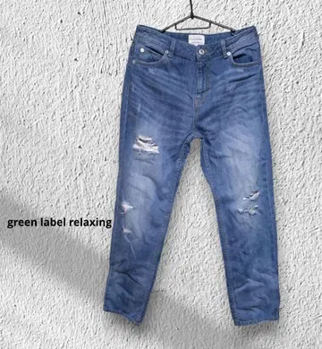 green label relaxing 데미지 데님 팬츠 G 팬츠
