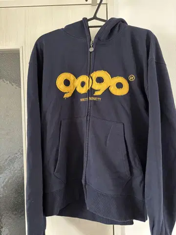 9090 OG 로고 지퍼 후드 네이비 / M 셋업