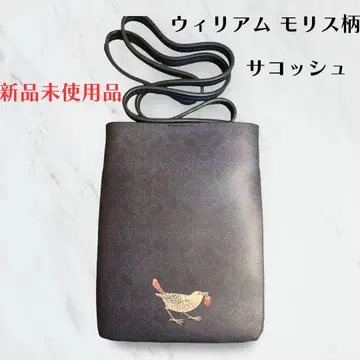 윌리엄 모리스 패턴 PU 가죽 미니 숄더 사코슈