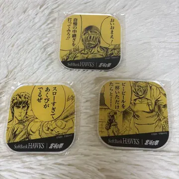 SoftBank HAWKS/ 북두의 권 콜라보 아크릴 코스터 3종