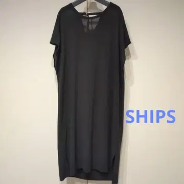 SHIPS 쉽스 블랙 반팔 롱 원피스 코튼