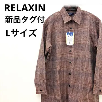 택 포함 새상품 소매 짧은 RELAXIN 캐주얼 울 셔츠 L