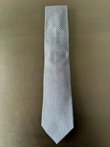 네이비 도트 무늬 슬림 넥타이