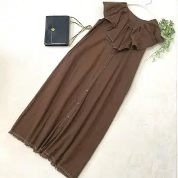 새상품 차오패닉 티피 롱 원피스 린넨 브라운 2WAY