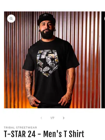 TRIBAL STREETWEAR T-STAR 24 남성용 티셔츠