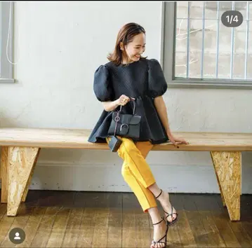 블루레아 Bluelea 자카드 블라우스 블랙