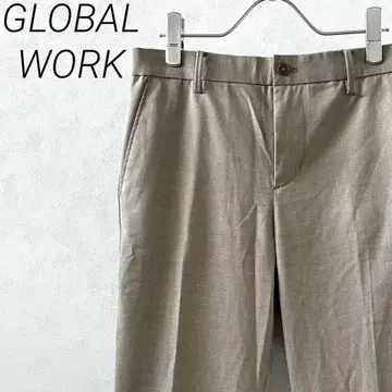 GLOBAL WORK 슬랙스 센터 프레스 포켓 부착 스트레치