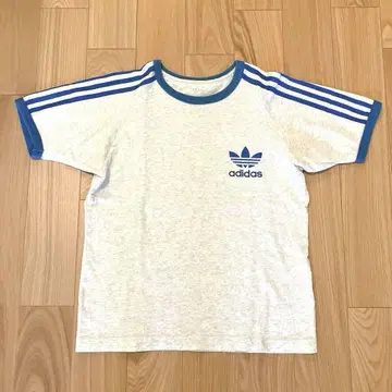 아디다스 래글런 티셔츠 멜란지 그레이/파랑