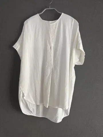 저널 스탠다드 레이온 린넨 노카라 블라우스 화이트 프리