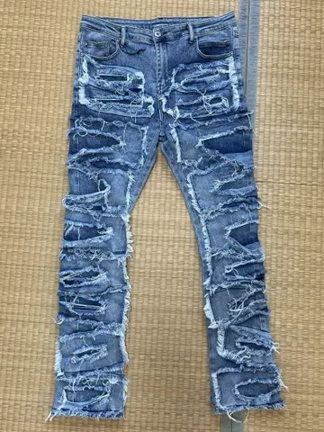 9TEEN8IGHT 프린지 데미지 데님 팬츠 XL