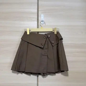 herlipto 플리츠 미니 스커트 다크 모카