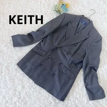 키이스 KEITH 더블 수트 자켓 스트라이프 차콜 울