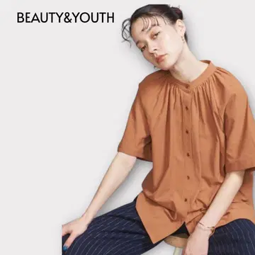 BEAUTY&YOUTH 코튼 암젠 래글런 5부 소매 티셔츠