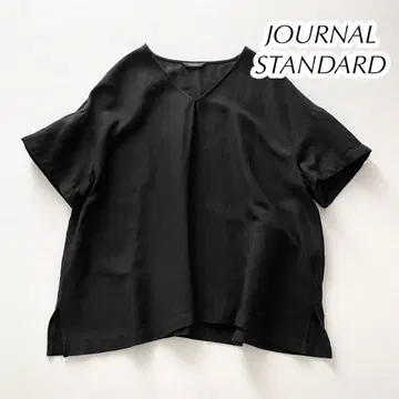 JOURNAL STANDARD 마 혼방 린넨 풀오버 반팔 V넥