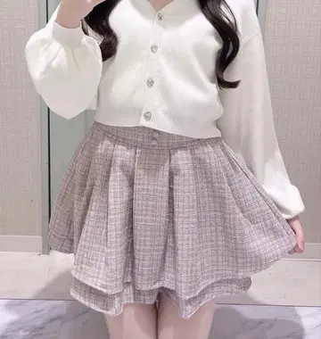 evelyn 트위드 더블 플레어 SK