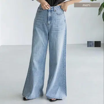 새상품급 meri 미리 데님 빅 실루엣 팬츠 L 라쿠텐 시장