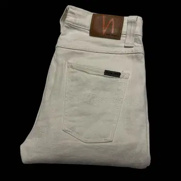 이탈리아제 Nudie Jeans 스트레치 청바지 화이트 W29 L32