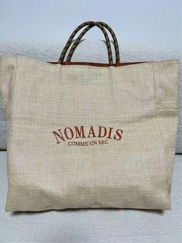 NOMADIS 로고 토트백 베이지