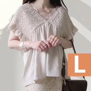 시마무라 Lax Dan Tia 셔링 블라우스 아이보리 L 상의