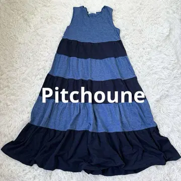 Pitchoune 피츄 코튼 슬리브리스 원피스 빅 보더