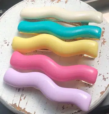 웨이브 헤어 클립 귀여운 머리 장식 세트