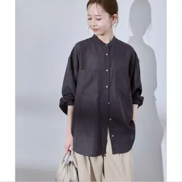 로페피크닉 밴드 카라 무지 시어 셔츠
