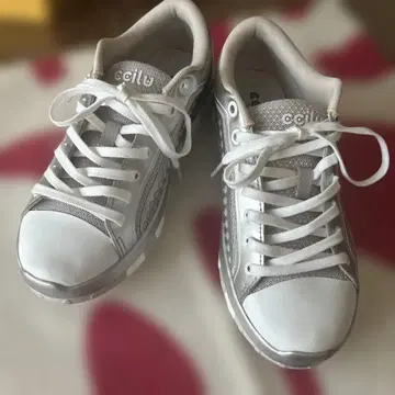 ecilu 화이트 실버 신발