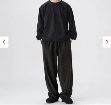 BEAMS 폴리에스테르 이지 와이드 팬츠