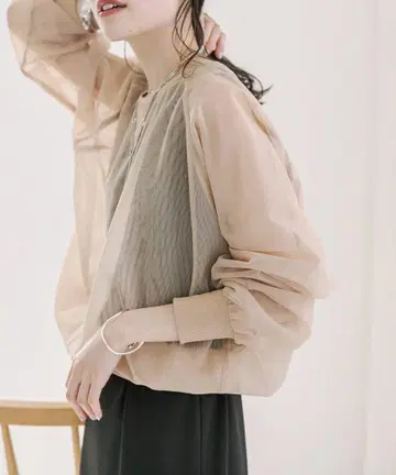 mystic 미스틱 튤 풀오버 시어 상의 미사용
