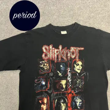 P2174 Slipknot 구제 의류 밴딩 프린트 티셔츠 스트릿