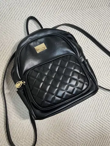 블랙 퀼팅 백팩