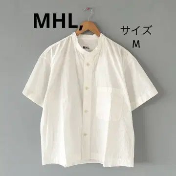 MHL, 밴드 카라 반팔 셔츠 코튼 린넨 사이즈 M
