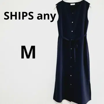 SHIPS any 슬리브리스 롱 원피스 네이비 M