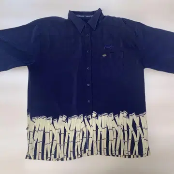 PHAT FARM 대나무 무늬 네이비 셔츠 2XL 구제 의류 스트릿