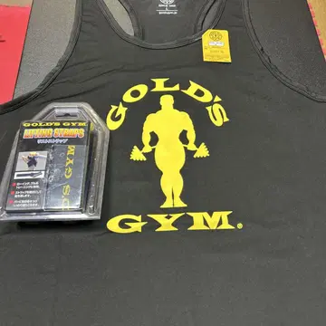 GOLD'S GYM 탱크탑 블랙 리스트 스트랩