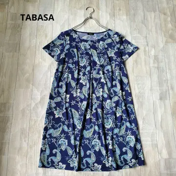 TABASA 폴리에스테르 스무스 페이즐리 프린트 튜닉