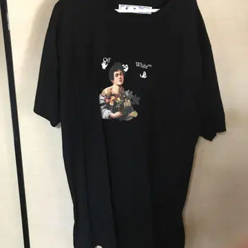 오프 화이트 CARAVAGGIO BOY S/S SLIM TEE 블랙